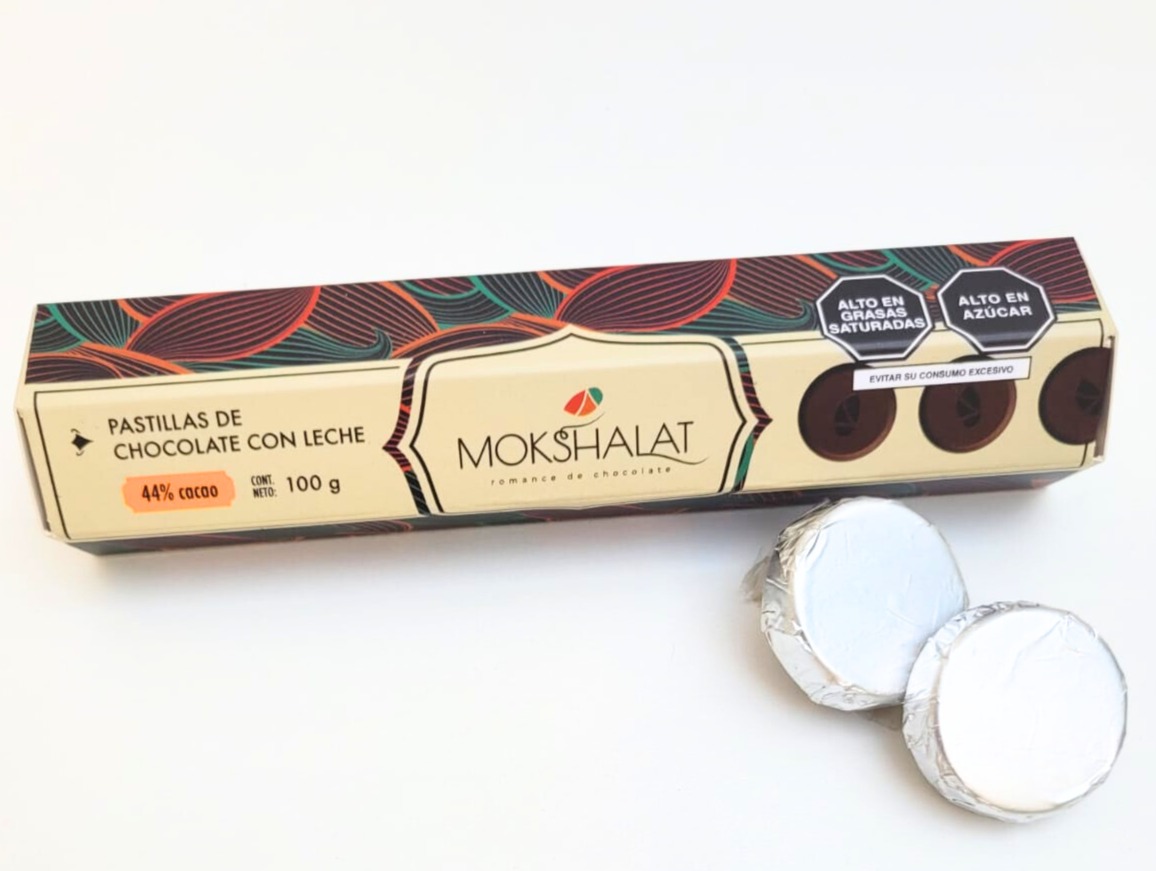 PASTILLAS DE CHOCOLATE LECHE 44% 100 GRS